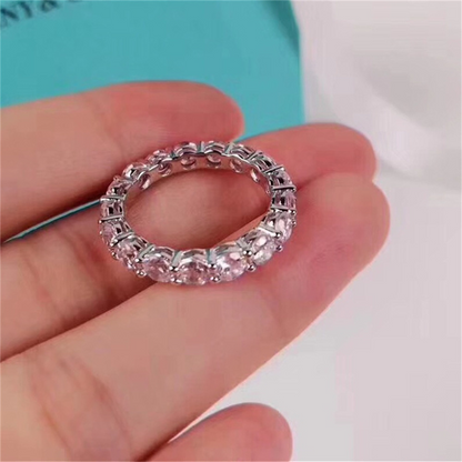 Polished Ring Sterling Silver with 4mm Lab Diamond CZ for Unisex
