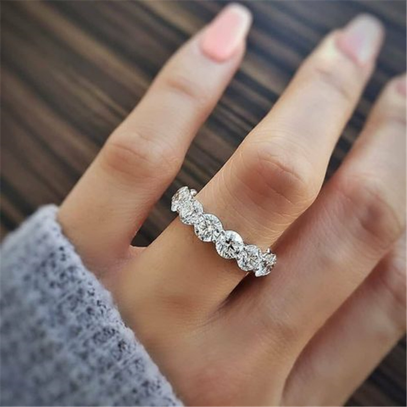 Polished Ring Sterling Silver with 4mm Lab Diamond CZ for Unisex