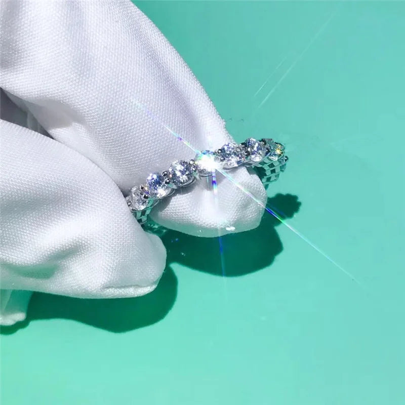 Polished Ring Sterling Silver with 4mm Lab Diamond CZ for Unisex