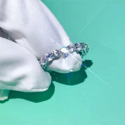 Polished Ring Sterling Silver with 4mm Lab Diamond CZ for Unisex
