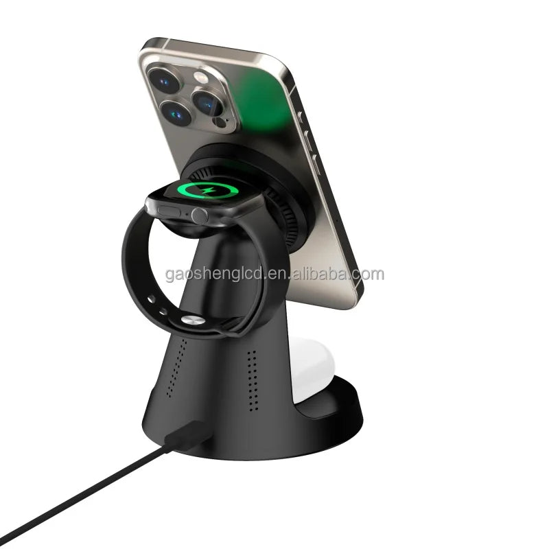 Foldable Magnetic Wireless Charger 20W Fast Charge Station For Smartphones And Smart Watches