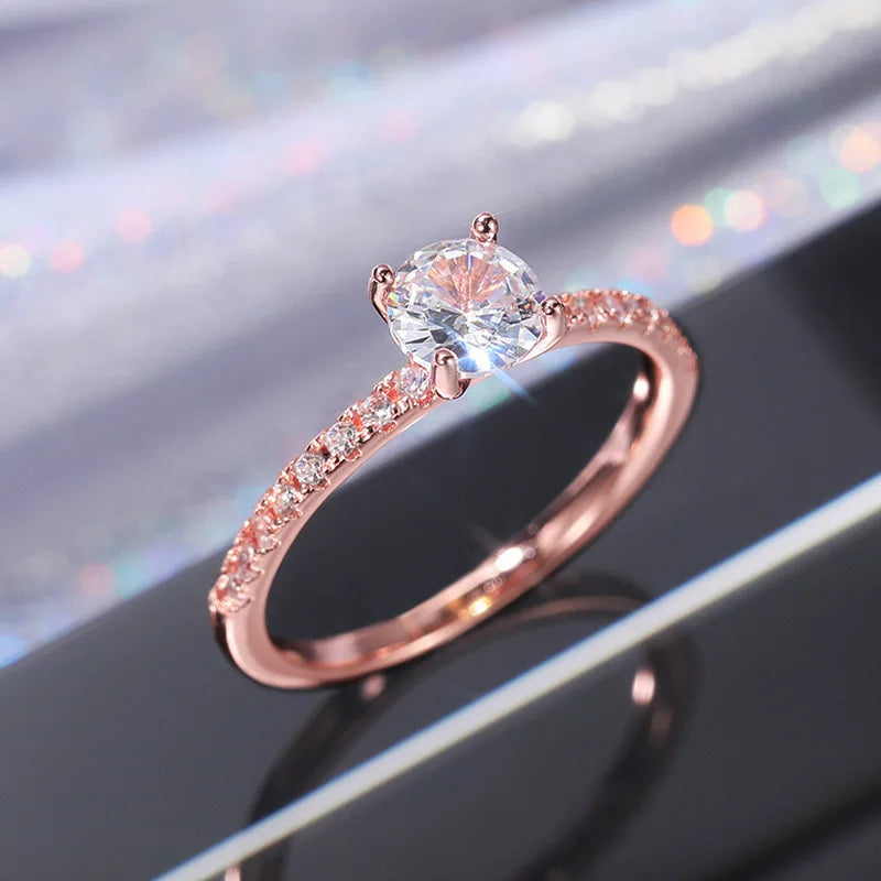 Stylish Ring For Women With Zircon Stones In Sterling Silver 925 Hypoallergenic Fit