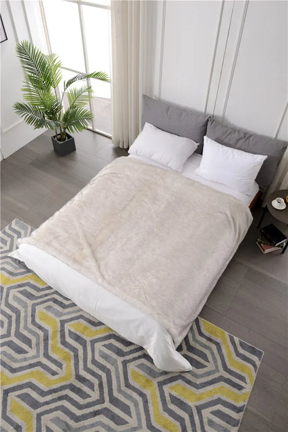 Double Layers Faux Fur Blankets Soft Warm Mink Throw Acrylic Long Pile Home Decor Imitated Fox Fur ULTIMATE LUXURY