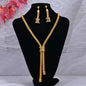24K Jewelry Set Dubai Gold Color Jewelry Sets For women Necklace Earrings Bracelet Ring African Zircon Stone wedding  Gifts set
