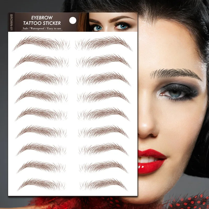 Women’s 6D Eyebrow Tattoos Stickers Waterproof Long Lasting Hair Like Brows