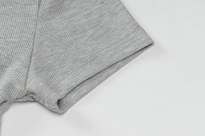 Breathable Knit Dress for Women with Short Sleeves and Subtle Slit