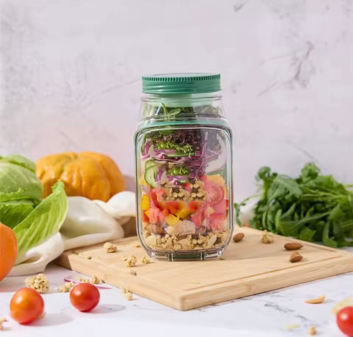 Leakproof Salad Container with Vertical Layering for Fresh On The Go