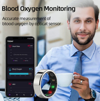 Ultra Air Smart Ring – Health Tracker, Fitness & Sleep Monitor, Smart Notifications, Stylish Wearable for Women & Men. Charging case for iOS and Android