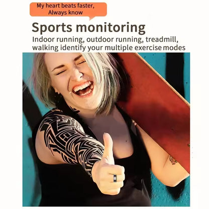 Ultra Air Smart Ring – Health Tracker, Fitness & Sleep Monitor, Smart Notifications, Stylish Wearable for Women & Men. Charging case for iOS and Android