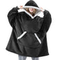 Unisex Microfiber Wearable Blanket Hoodie With Oversized Hooded Soft Texture Warm