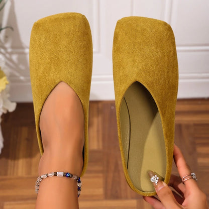 Women's square-toe slip-on flats for everyday styling
