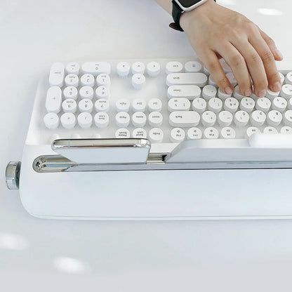 Retro Wireless Bluetooth Typewriter Keyboard 108 Keys Abs Office
