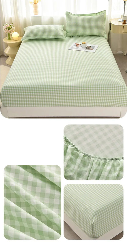 Soft Bedsheet Simple Style Bed Cover Single/Queen/King Size Bed Linen Home Fitted Sheets 침대시트 (Pillowcase Need Order)