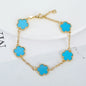 Silver Plated Rose Gold Clover Bracelet - Luxurious High Quality Jewelry for Women