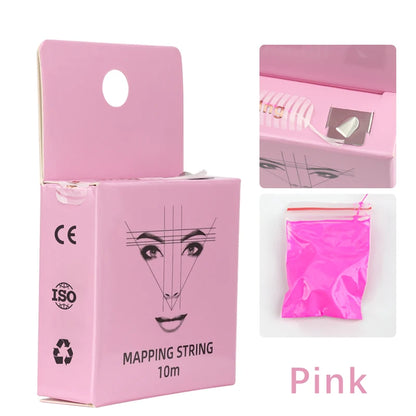 Women’s Eyebrow Tattoo Thread Marker with Cotton Ruler for Mapping Lines