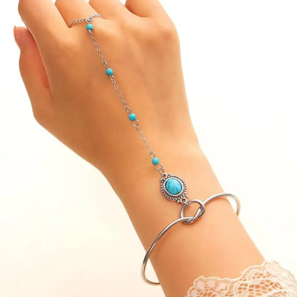 Women’s crystal hand chain wrap bracelet with layers