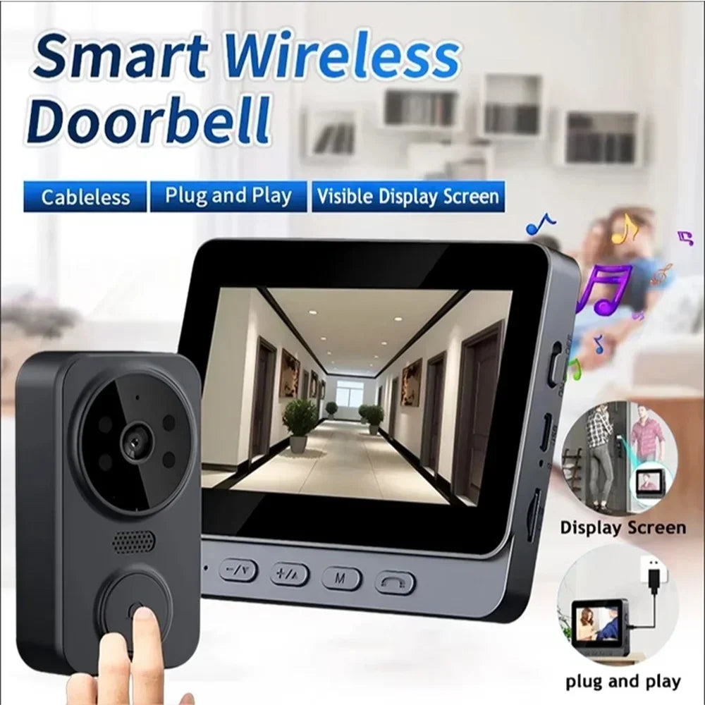 Wireless video doorbell camera with two-way audio