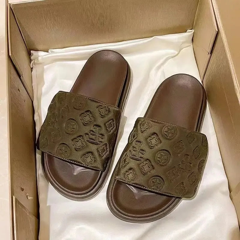Breathable Canvas Slip On Sandals With Adjustable Strap And Cushioned Footbed For All Day Comfort