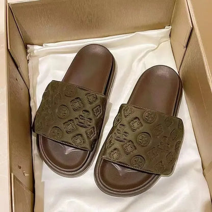 Ultra Soft Canvas Slip-On Flat Slippers with Adjustable Strap