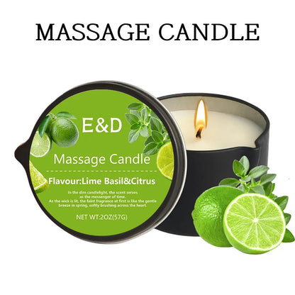 Scented massage oil candle for an evening ritual