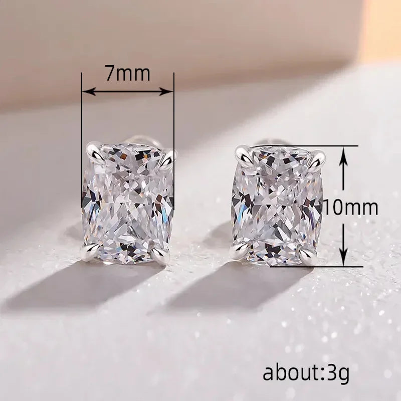 Classic Zircon Stud Earrings for Women in Sterling Silver Everyday