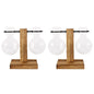 Glass Bulb Vase on Wooden Stand for Desk Decor and Office Display