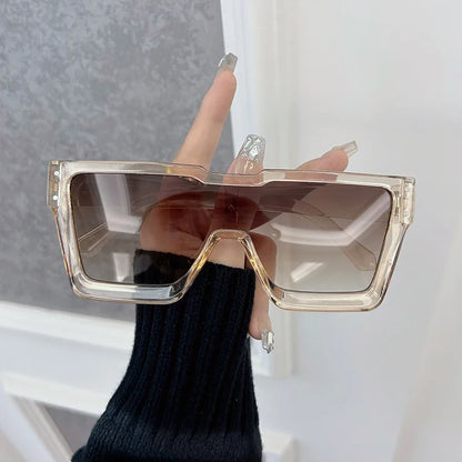 Sunglasses oversized square gradient lenses with transparent frame