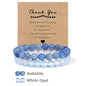 Beachwear Style Bracelet Set for Couples with Natural Amethyst Cat Eye Beads and Gift Card
