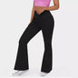 Stretch Pants High Waisted Crossover Flare with Bootcut Silhouette