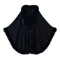 Women Faux Fur Neck Winter Poncho Overcoat Cape Thick White Black Warm Shawl Cloak Big Pendulum Cardigan Loose Coat