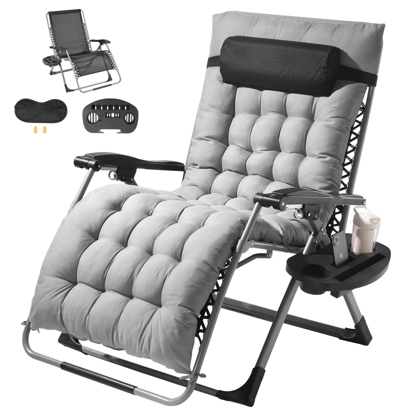 Zero Gravity Chair Zero Gravity Recliner Lounge Chair Adjustable Anti Gravity Chair with Cushion Footrest and Cupholder