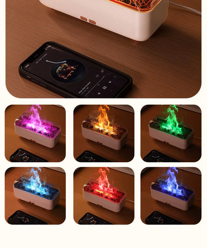 Flame Essential Oil Diffuser with Colorful Night Lights 300ML USB Home Ultrasonic Aromatherapy Fragrant Oil Humidifier Vaporizer