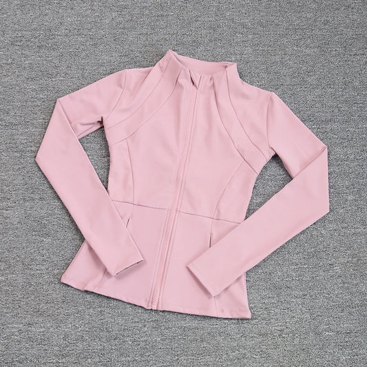 Luxe Yoga fitted Coat Women's Slimming Long Sleeve Fast Running Thin Pilates Fitness Suit Top Clothing