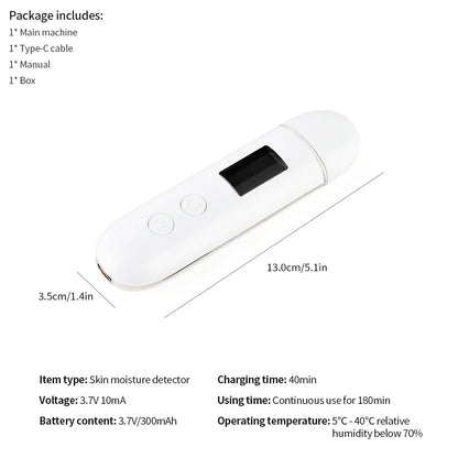 Skin Tester Face Skin Moisture&Oil Content Skin Analyzer Skin Water Cheek Elastic Skin Age Test Meter Fluorescent Agent Detector