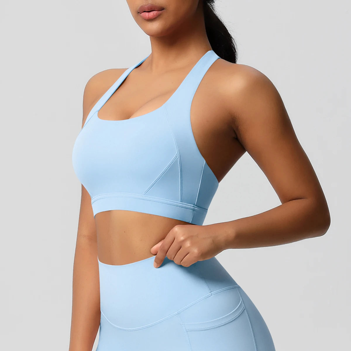 Women’s Yoga Bra Crop Top Nylon Elastane Supportive Sling Back