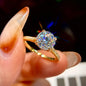 Sparkling Ring with 925 Sterling Silver Setting and Zircon Centerpiece