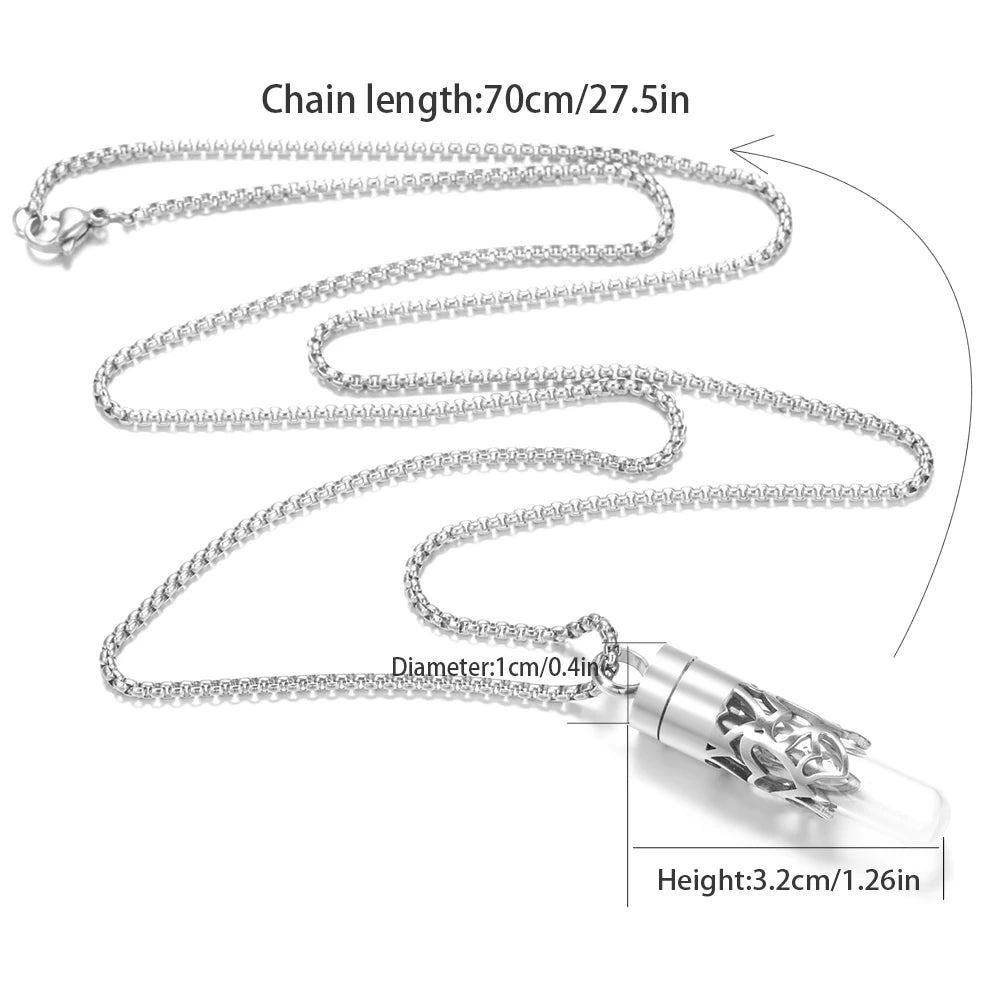 Women’s Diffuser Necklace Stainless Steel Bottle Oil Storage