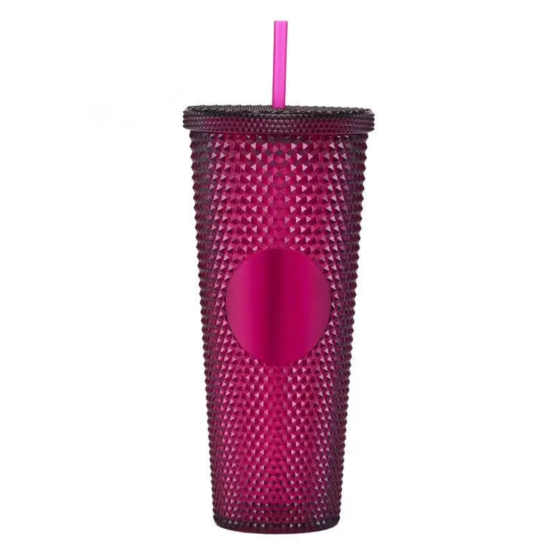 2026 Luxury Diamond Cold Cup Tumbler with Straw | Double Wall Iced Coffee Cup | Starbucks-Style Reusable Cup