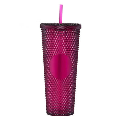 2026 Luxury Diamond Cold Cup Tumbler with Straw | Double Wall Iced Coffee Cup | Starbucks-Style Reusable Cup