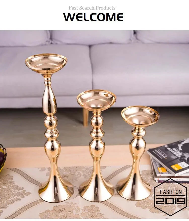 Gold Metal Candle Holder Lantern Centerpiece For Weddings At Home