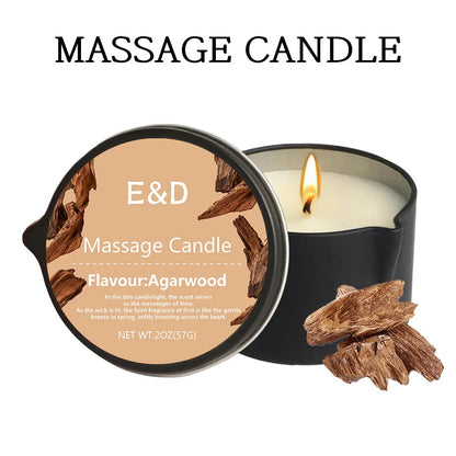 Scented massage oil candle for an evening ritual