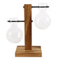 Glass Bulb Vase on Wooden Stand for Desk Decor and Office Display