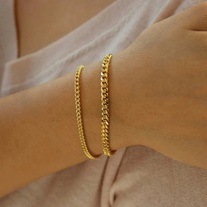 Stainless steel Cuban link chain bracelet
