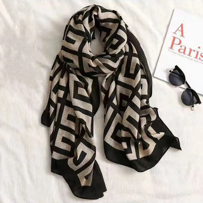 1 pcs 90cm scarf for women autumn-winter fashion warm bib with high-grade Korean printed large cape