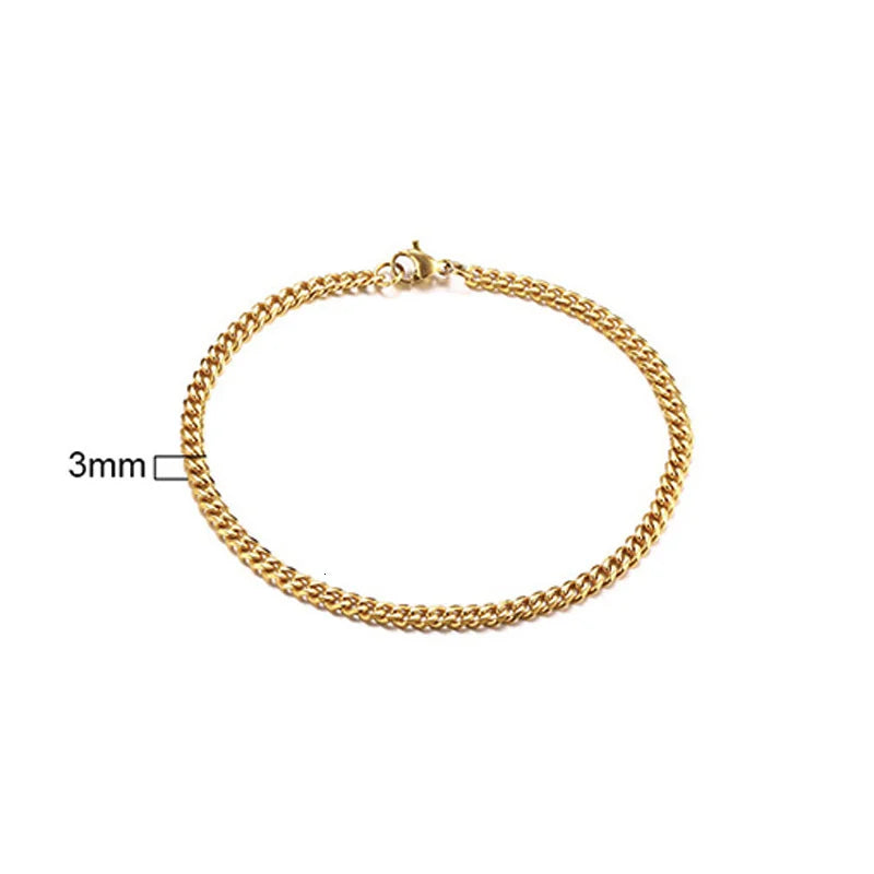 Stainless steel Cuban link chain bracelet