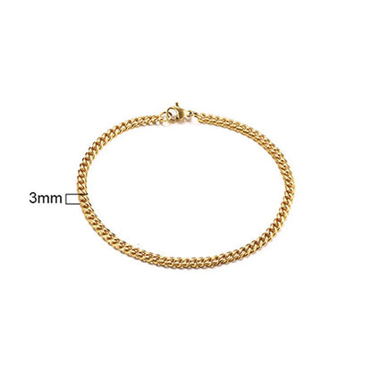 Stainless steel Cuban link chain bracelet