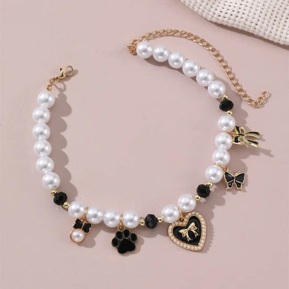 Imitation Pearl Cute Dog Necklace Pet Collar Accessories Jewelry Neck Chain For Small Dogs Large Dog Cats necklace