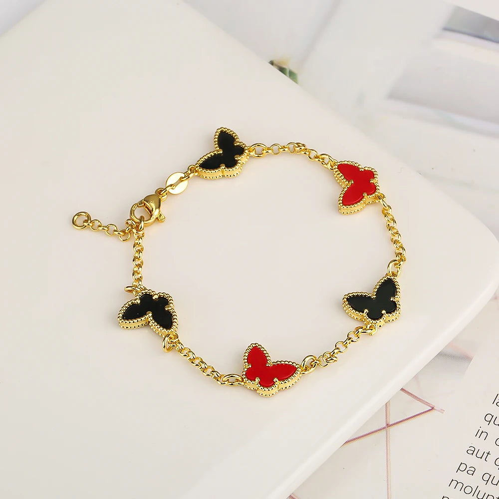 Silver Plated Rose Gold Clover Bracelet - Luxurious High Quality Jewelry for Women