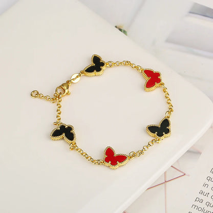 Silver Plated Rose Gold Clover Bracelet - Luxurious High Quality Jewelry for Women
