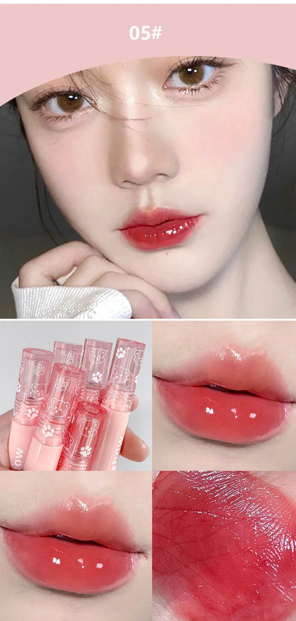 Hydrating Lip Gloss Long Lasting Translucent Red Brown Tint